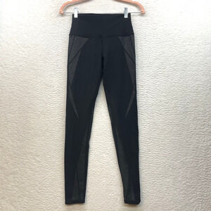 Alo Leggings Womens XS Black Airbrush Facet Workout Gym Running Mid Rise Yoga